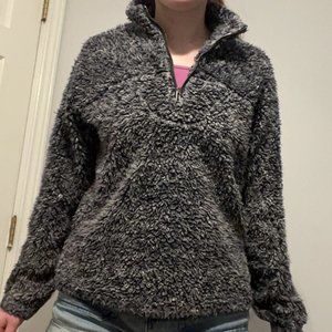 Gray Papermoon Quarterzip Sherpa